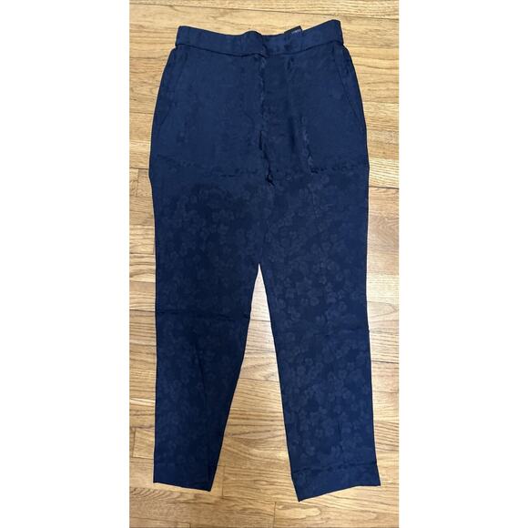 Women’s THEORY Blue Jacquard Pull On Trouser Pants Size 00 *A2 - Picture 1 of 4